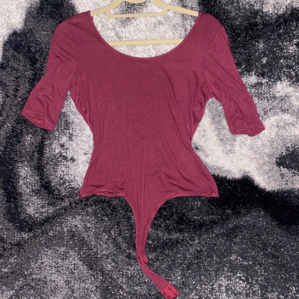 Maroon body suit